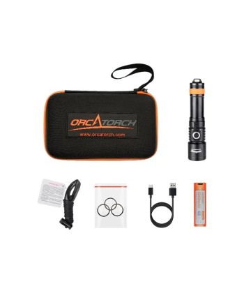 OrcaTorch D710 – Φακός Κατάδυσης 3000 Lumens | USB-C Επαναφορτιζόμενος