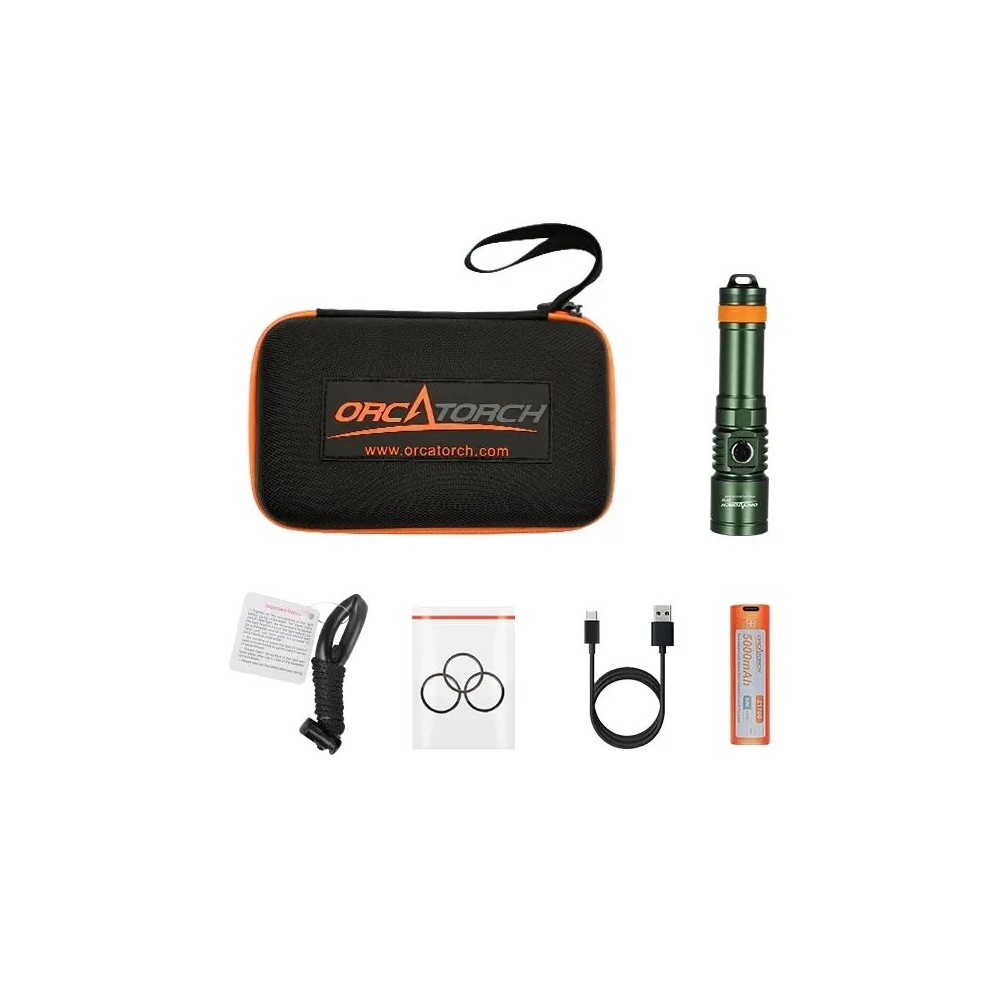 OrcaTorch D710 – Φακός Κατάδυσης 3000 Lumens | USB-C Επαναφορτιζόμενος